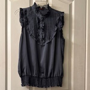 Dark Gray Sleeveless Ruffle blouse size large
